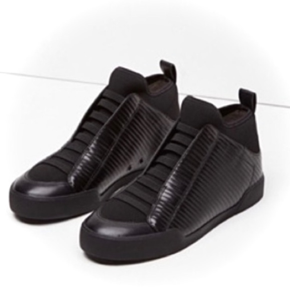 3.1 Phillip Lim | 8 / 8.5 / 39 | Morgan Hightop Platform Neoprene Black Sneaker